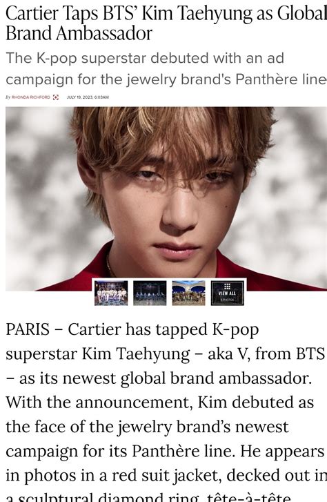 kim taehyung brand ambassador list